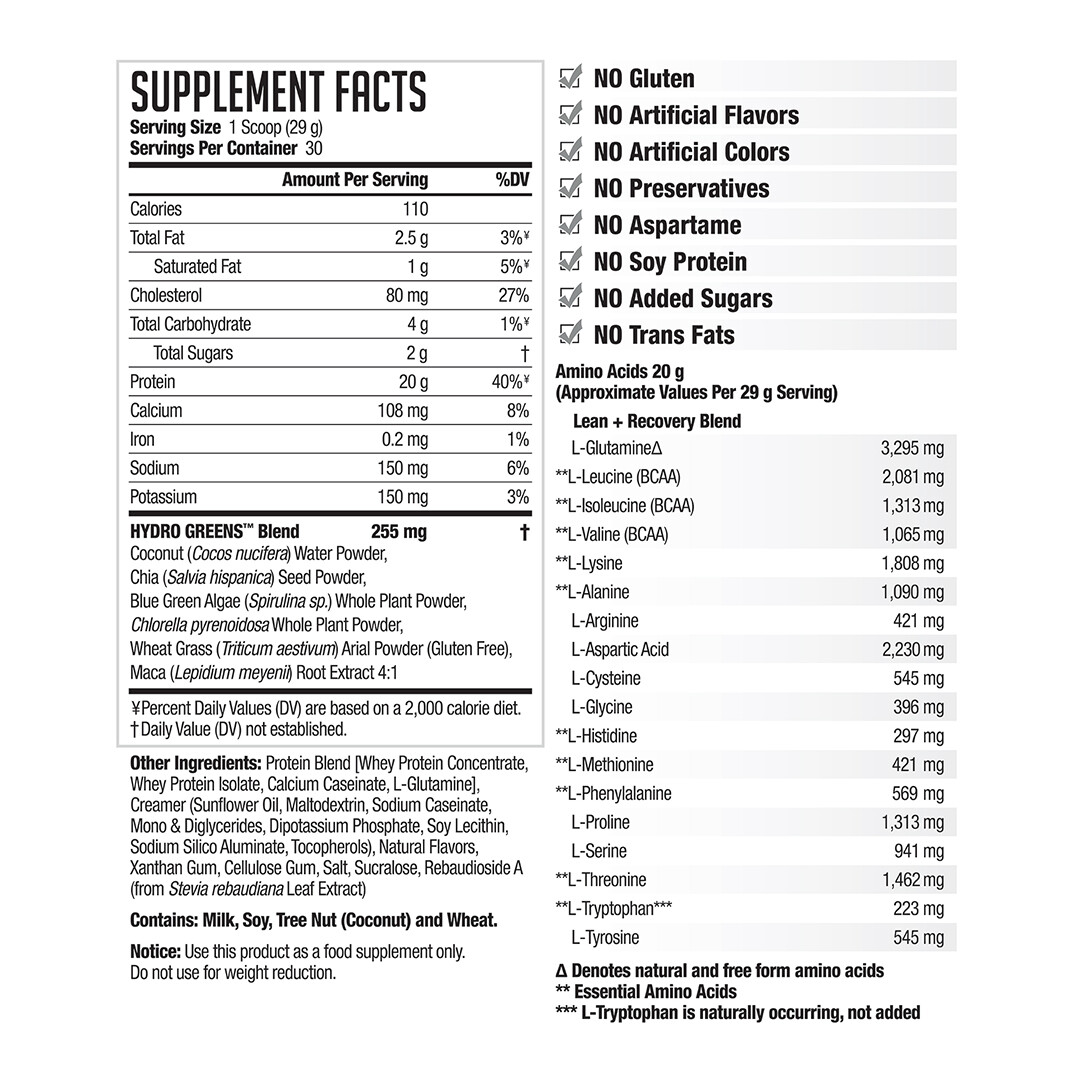 NDS Amplify Smoothie Protein Added Greens Overall Health – Vanilla (30 Servings)