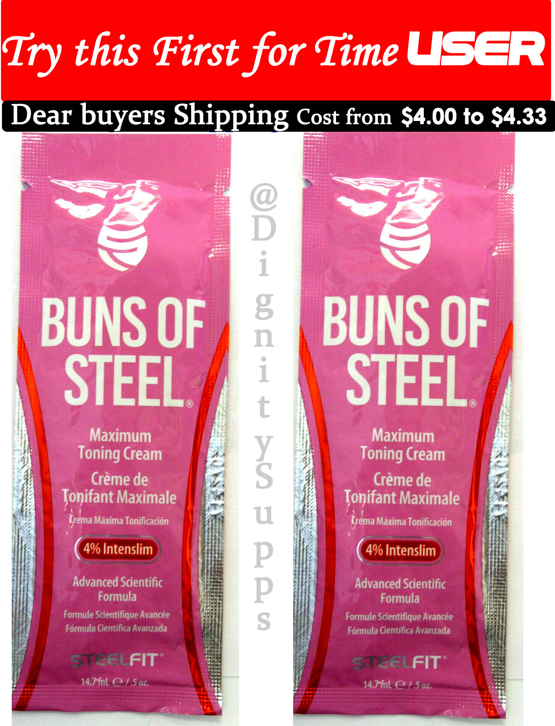 Steel Fit ABS of Steel , Buns of Steel 0.5 oz samples pack, Select the option