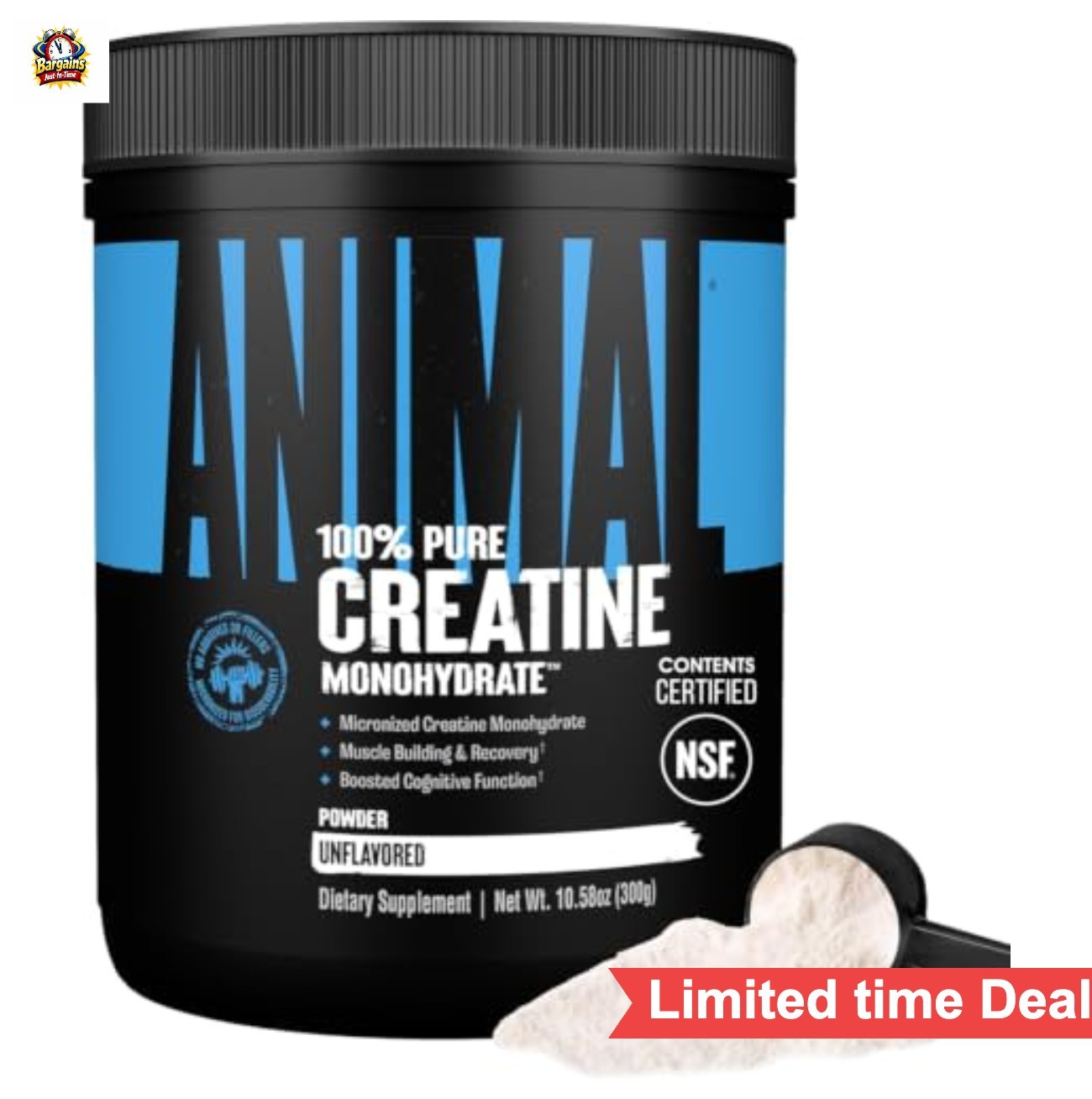 Micronized Creatine Monohydrate Powder Unflavored 300g 5g Per Scoop Muscle