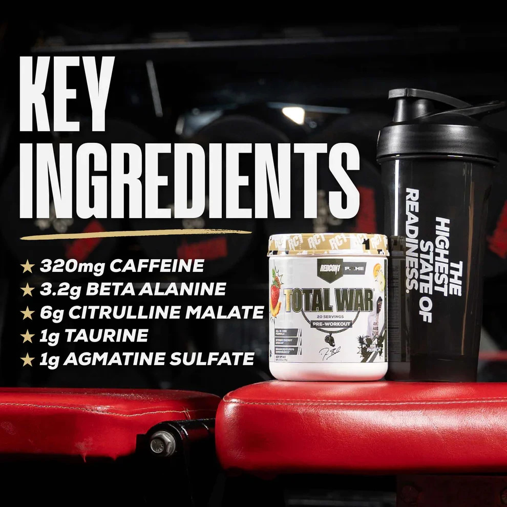 Redcon1 Total War Hardcore Pre-Workout Coach Prime Primetime Punch 30 Servings