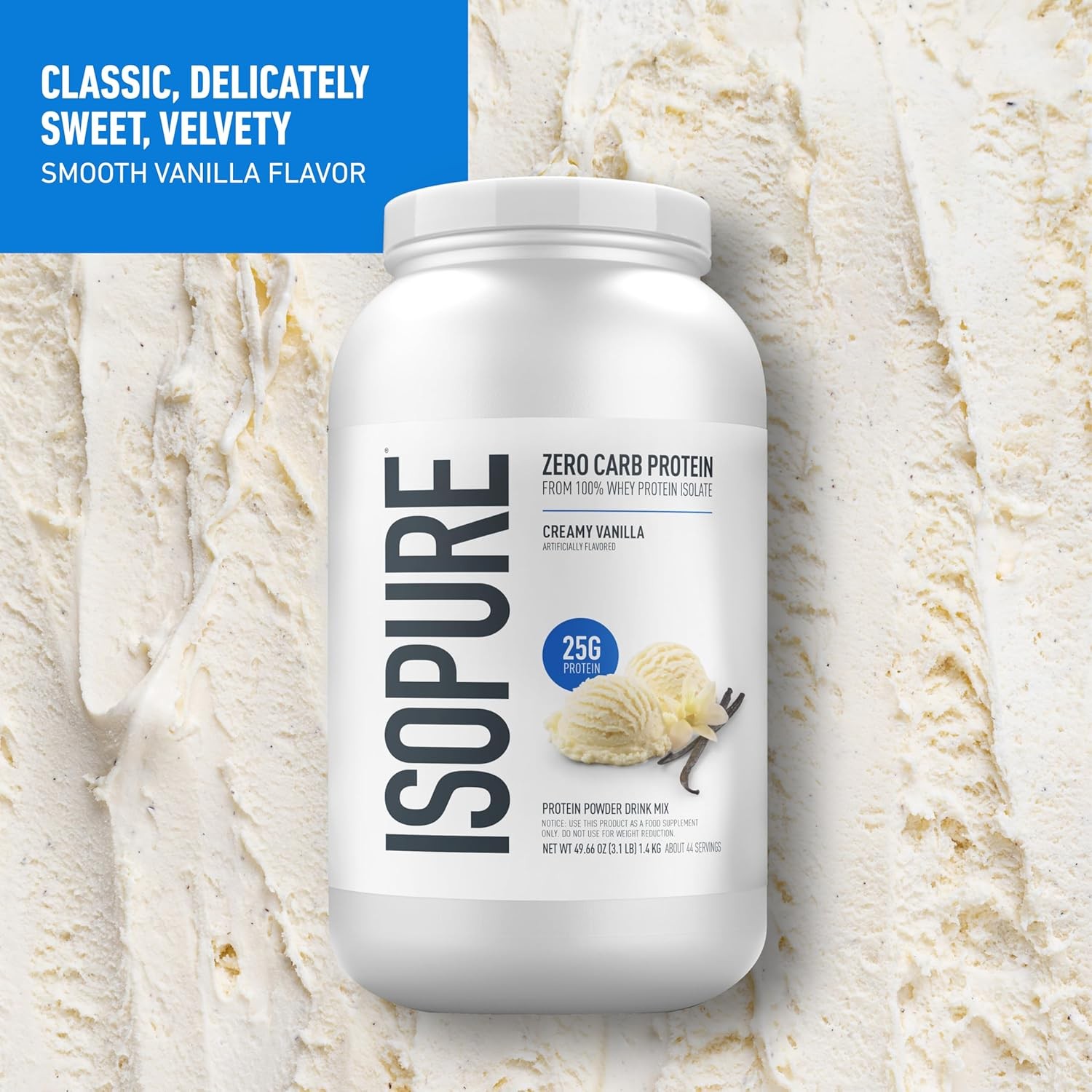 Isopure Zero Carb 100% Pure Whey Isolate Protein Powder, Lactose Free, Gluten Fr