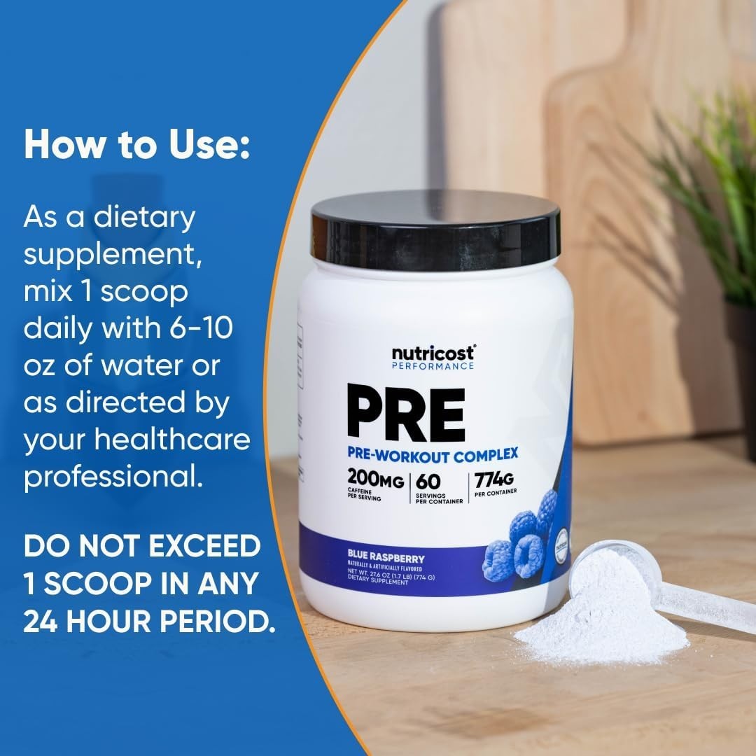 Delicious Blue Raspberry Pre-Workout Complex – 60 Servings for Maximum Energy