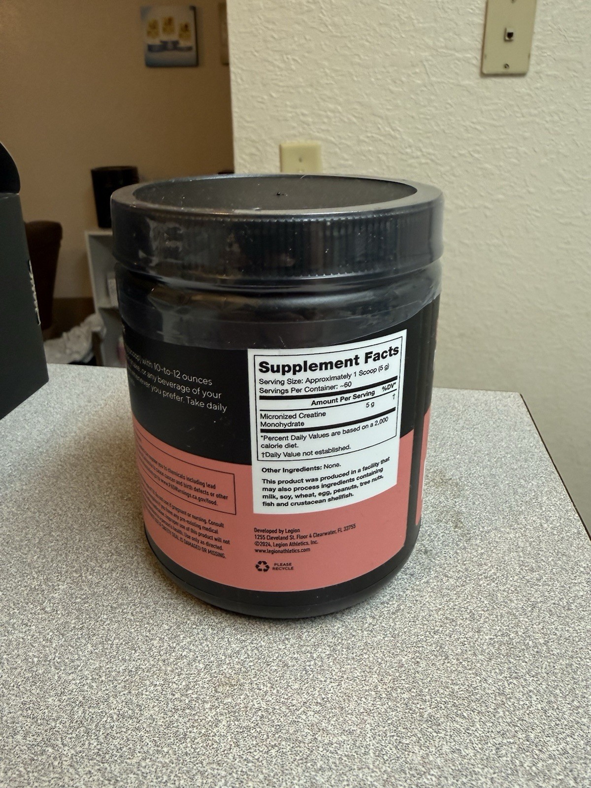 LEGION Micronized Creatine Monohydrate Powder – 60 Servings, Unflavored