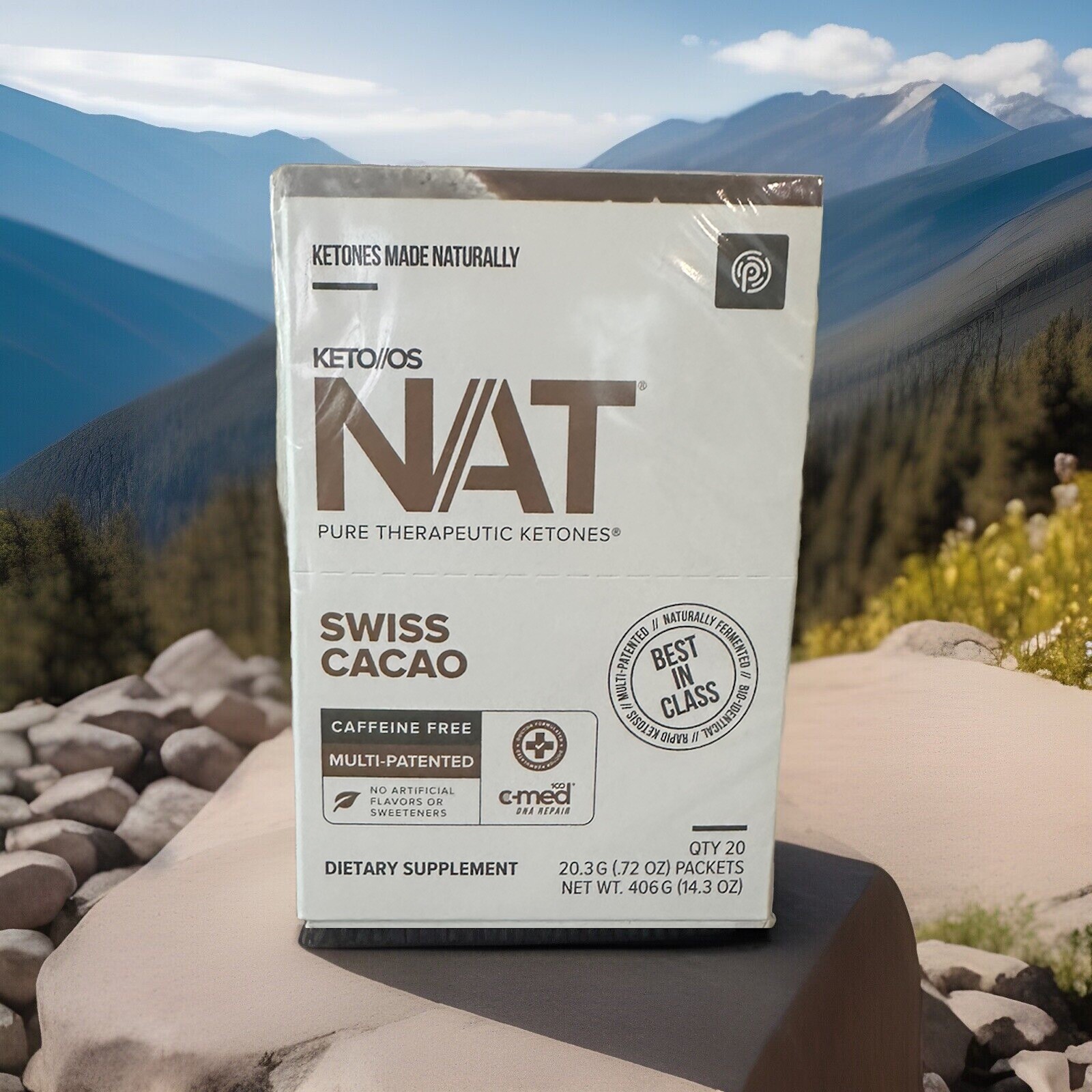 Pruvit Ketones NAT 20 Packets SWISS CACAO Caffeine Free/ FREE SHIPPING
