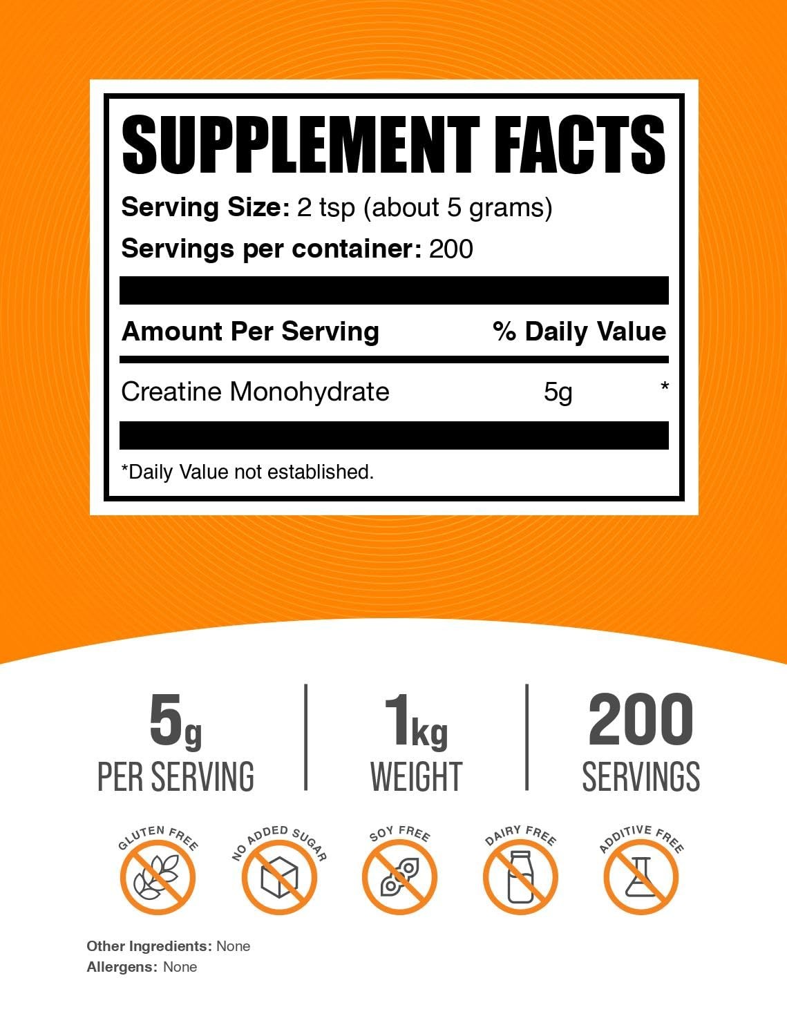 BulkSupplements.com Creatine Monohydrate Powder 2.2 Pound (Pack of 1), White