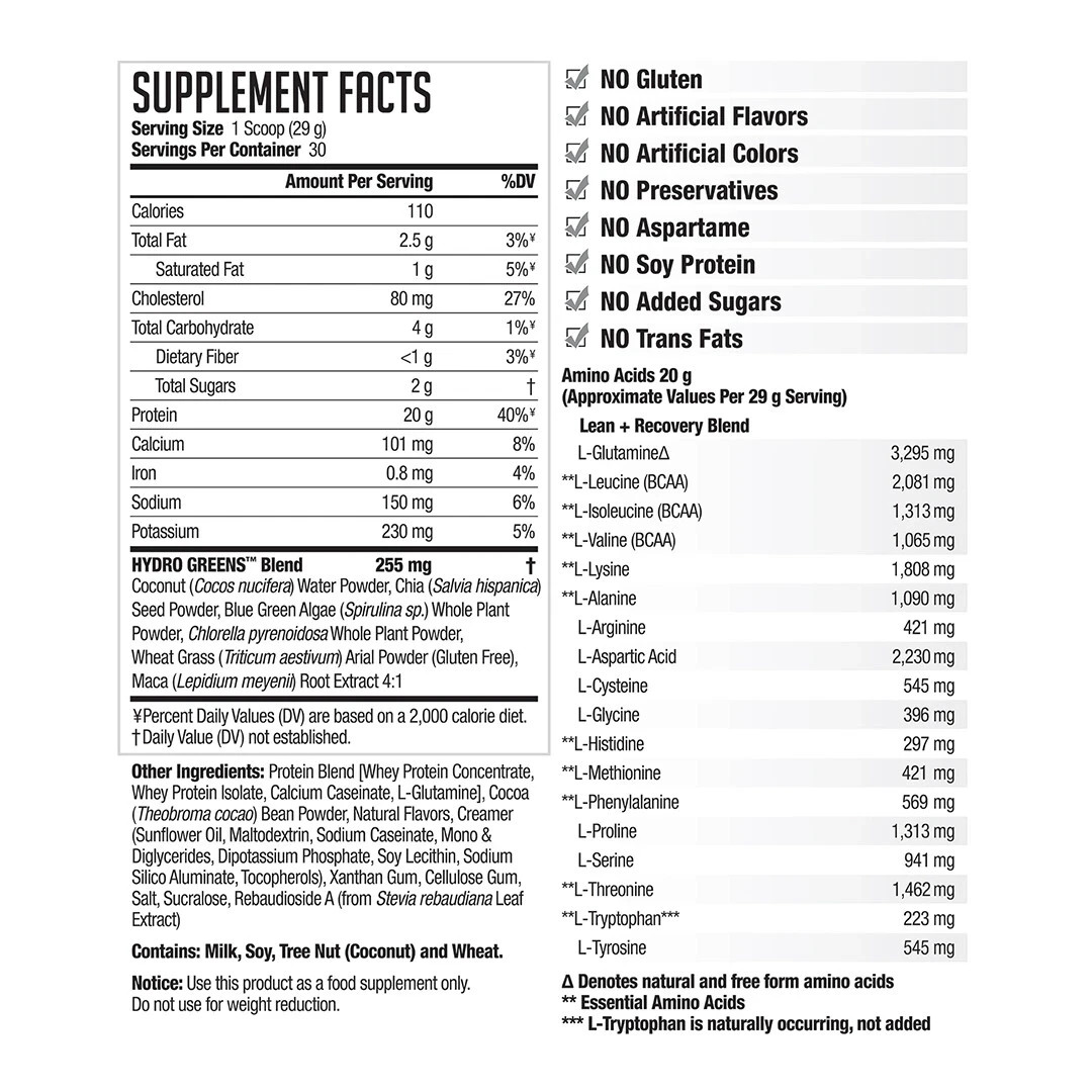 NDS Amplify Smoothie Protein -Added Greens Overall Health – Chocolate (30 Serve)