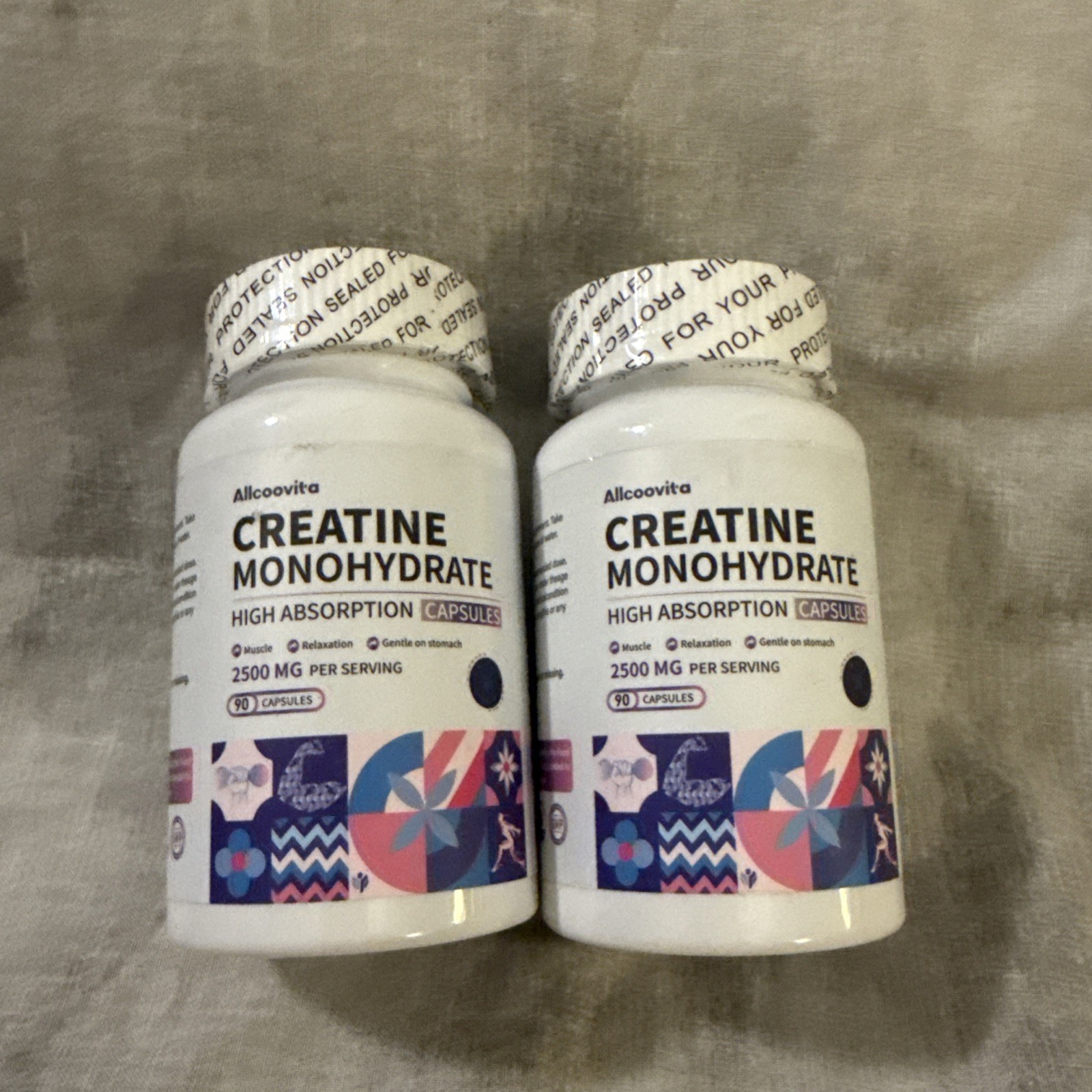 2x! Creatine Capsules 90 Count 2500mg Non-GMO Gluten Free for Maximum Effect
