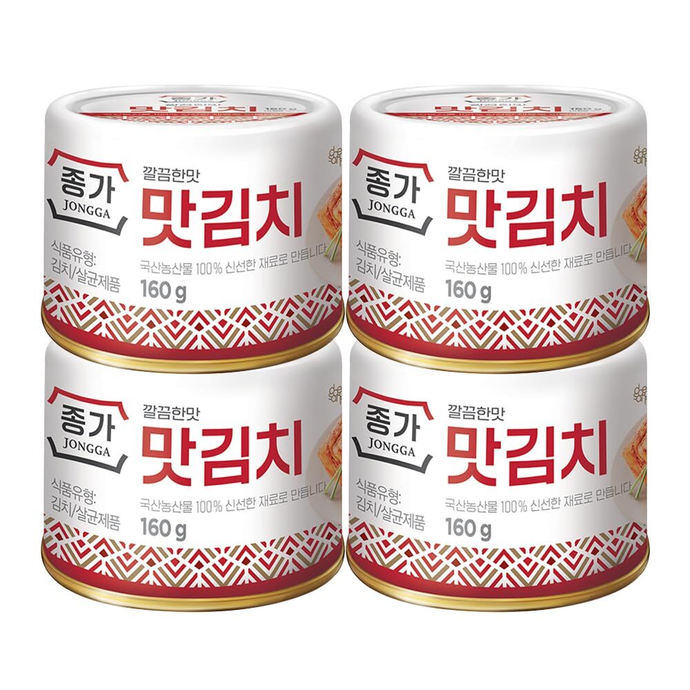 JONGGA Original Can Kimchi Pack of 4 Shelf Stable Canned Kimchi Spicy Korean …