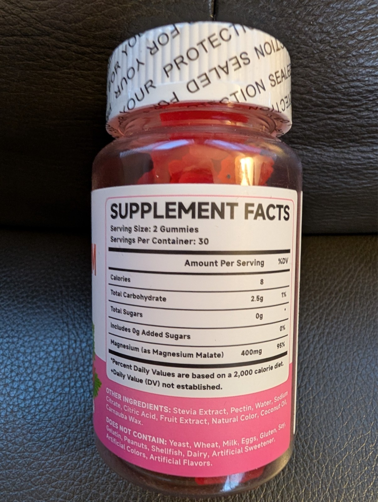 Magnesium Malate Gummies Magnesium 400 mg High Absorption Magnesium Mineral 60ct