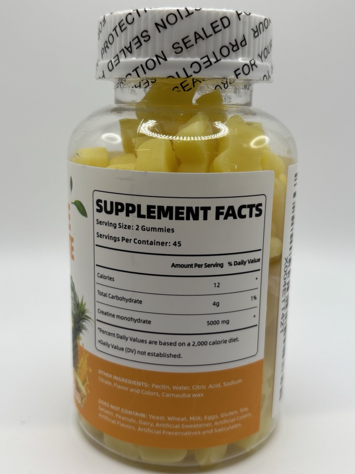 Noavii Creatine Monohydrate Gummies Pineapple Sugar Free 90 count exp: 11/2026