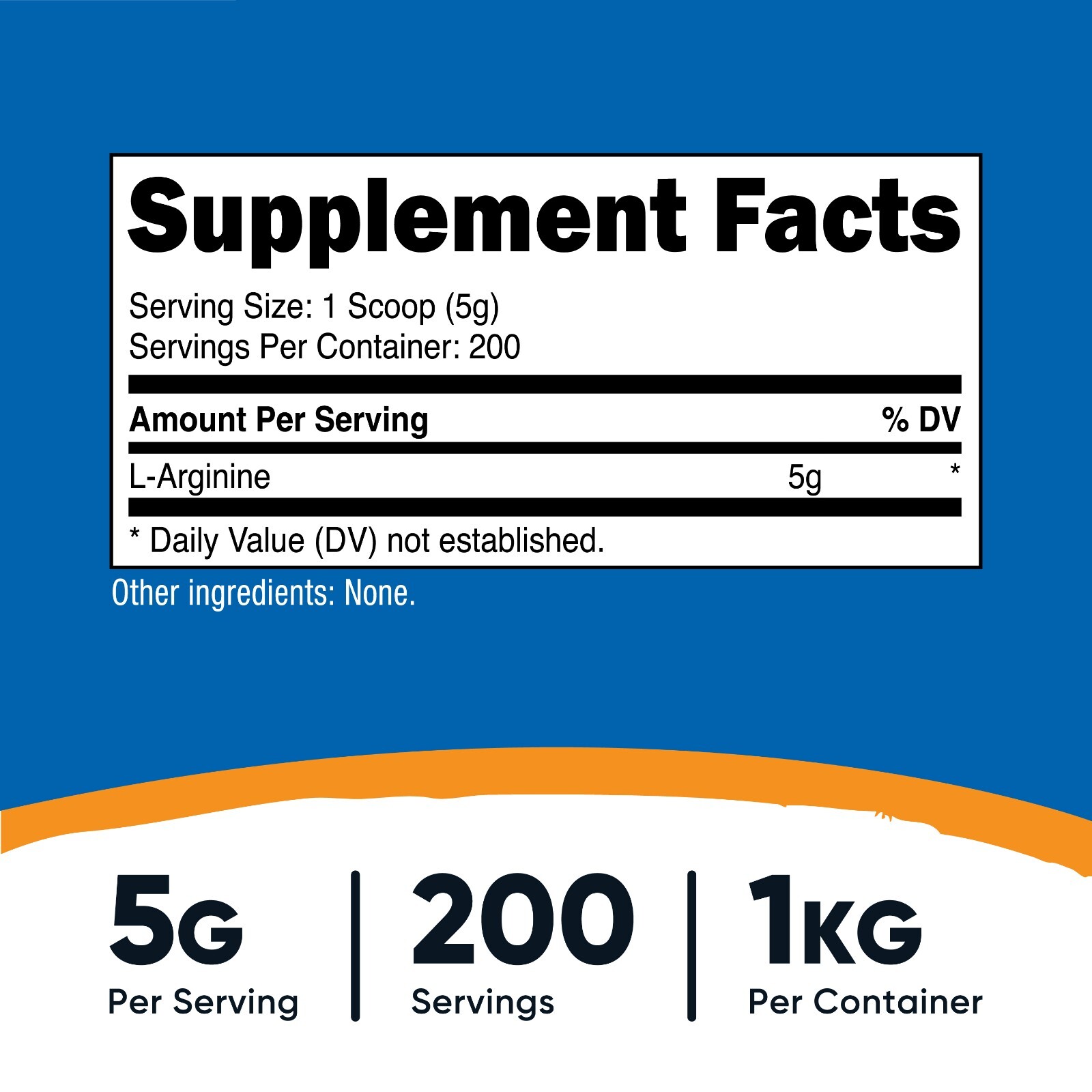 Nutricost L-Arginine (1 KG) – Pure L-Arginine Powder – 5000mg Per Serving