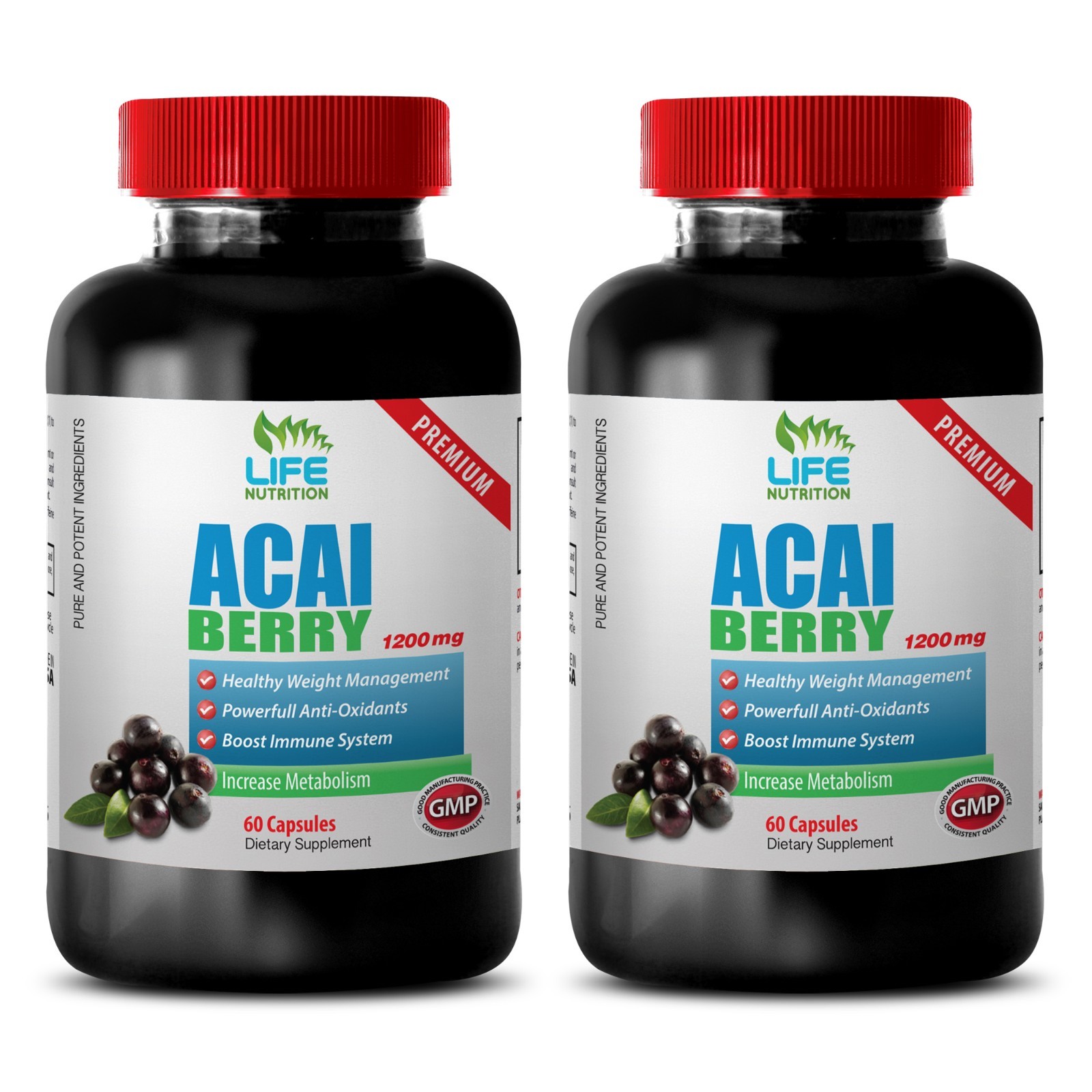 health weight loss – Acai Berry 1200mg 2 Bottles – heart health antioxidants