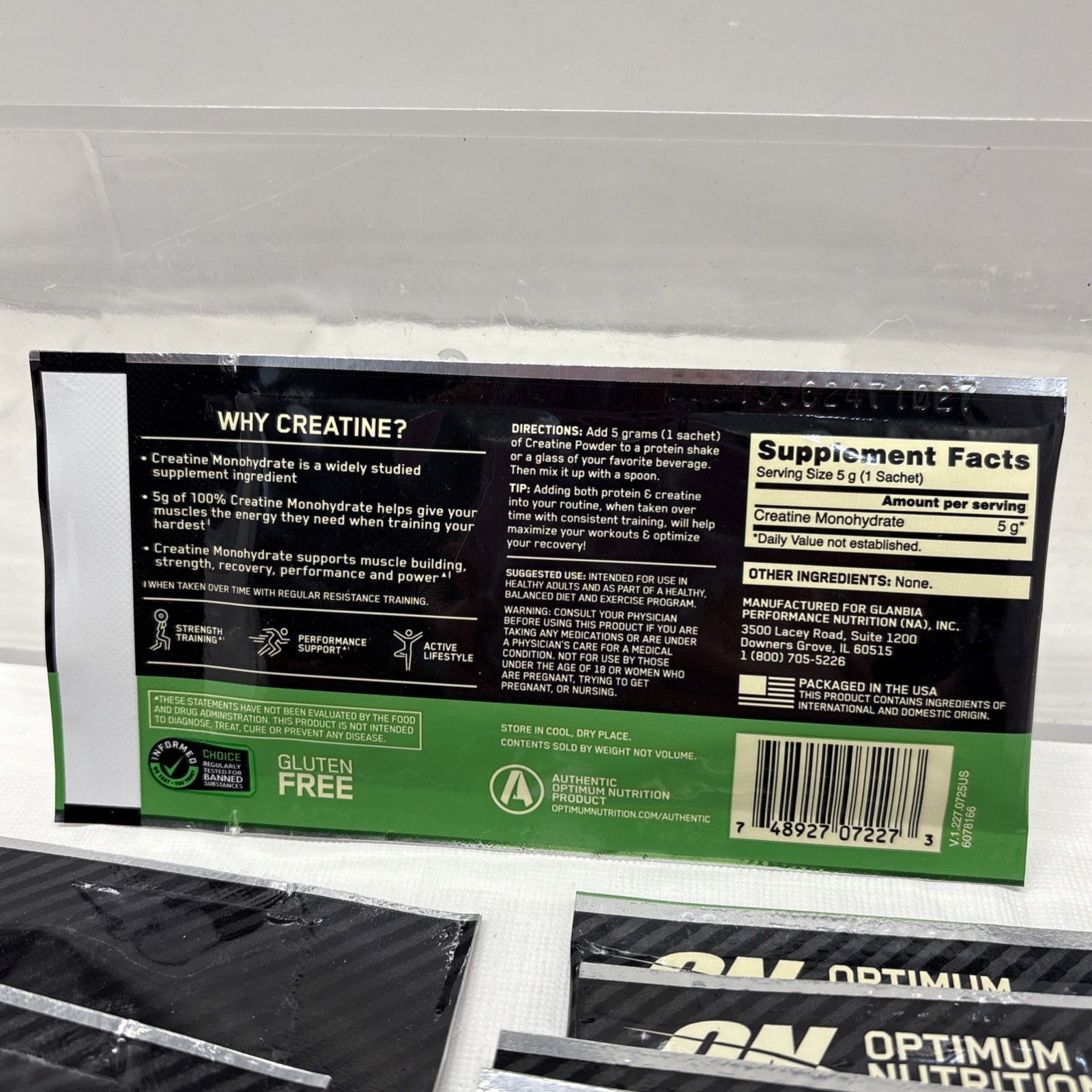 23 X OPTIMUM NUTRITION MICRONIZED CREATINE POWDER SINGLE SERVE TRAVEL PACK (B95