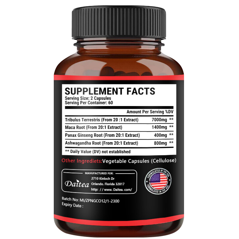 Testosterone Booster Low Test Boost Natural Tribulus Terrestris With Maca