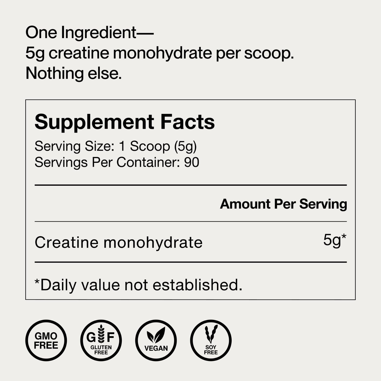 Creatine Monohydrate Powder – 5g per Serving, 90 Servings – Boost Strength & Rec