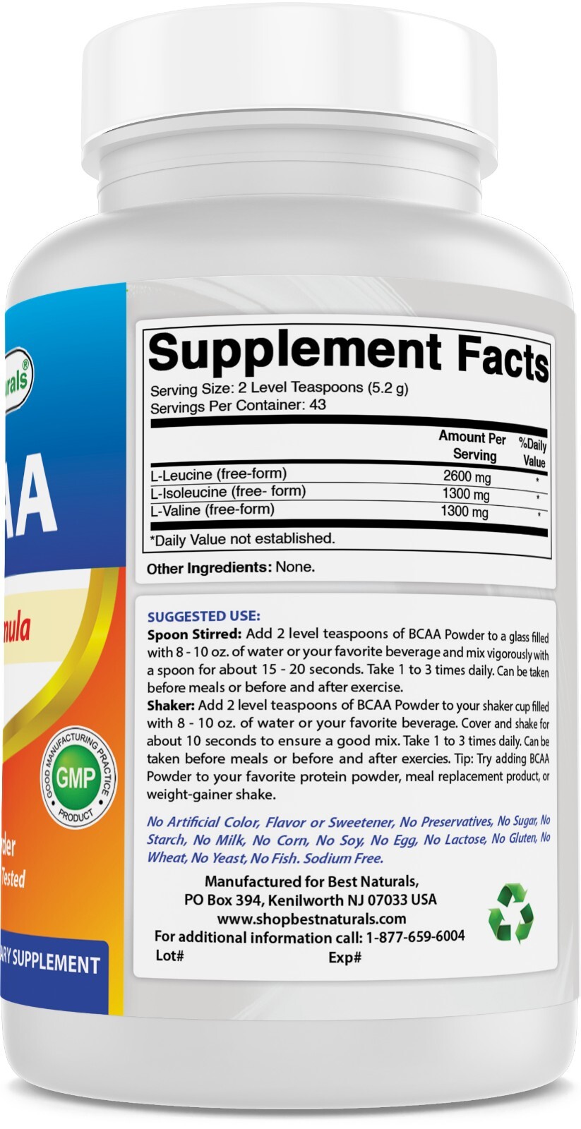 Best Naturals BCAA Powder 8 OZ – Muscle building