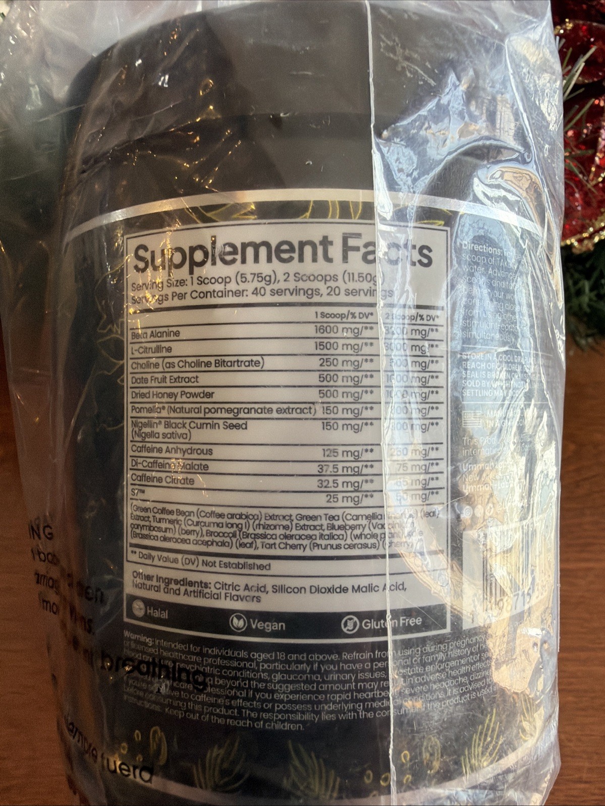 Taknir Pre Workout Dietary Supp. Powered by the Date Fruit Lemon Ice Flavored