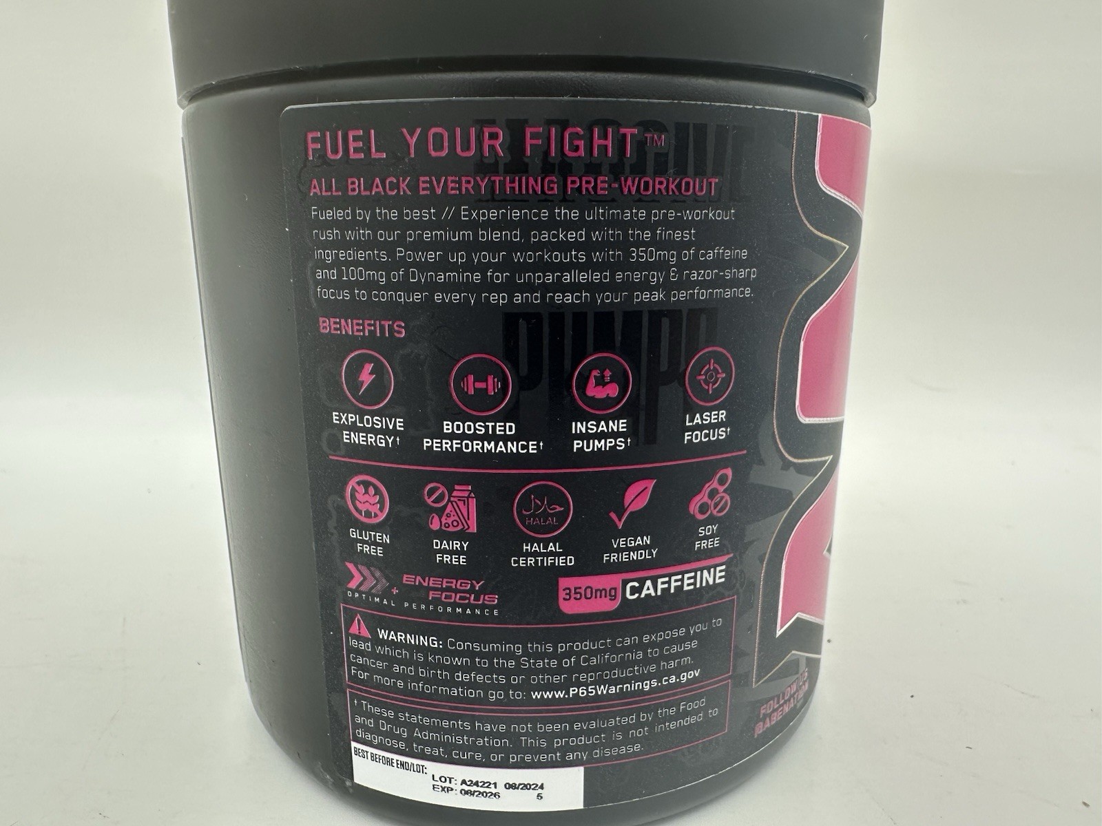 AN ABE Pre-Workout Baddy Berry 13.75 oz, 30 Servings All Black Everything Sealed