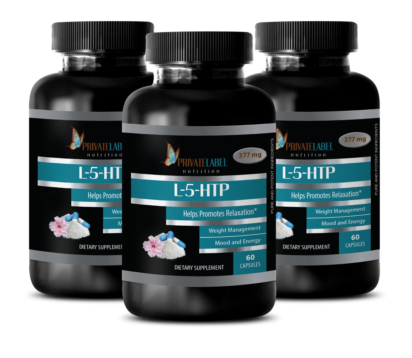 5-Htp Griffonia Pills – L-5-HTP 377mg – Powerful Antioxidant Anti Aging – 3 Bot
