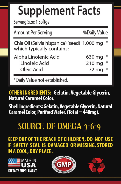 Fat loss burner – CHIA SEED OIL 2000 – energy vitamin pills – 2 Bottles
