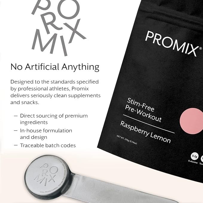 PROMIX Stim-Free Pre-Workout Raspberry Lemon Powder 10.05 oz (285g)