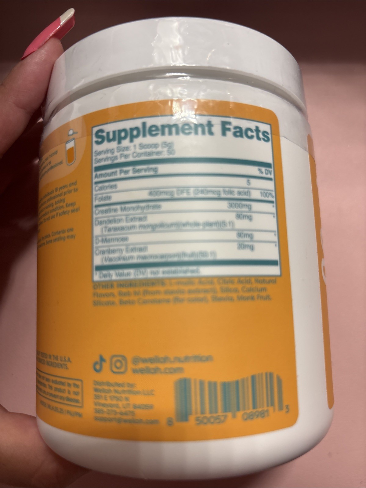 Wellah Pump-it-up Creatine Pineapple Mango Flavored 9.1 Oz