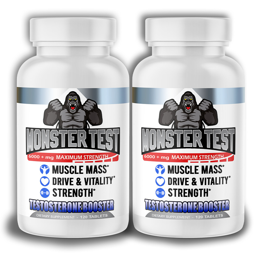 #1 Testosterone Booster Monster Test Tablets 240ct + Creatine Monohydrate 300g