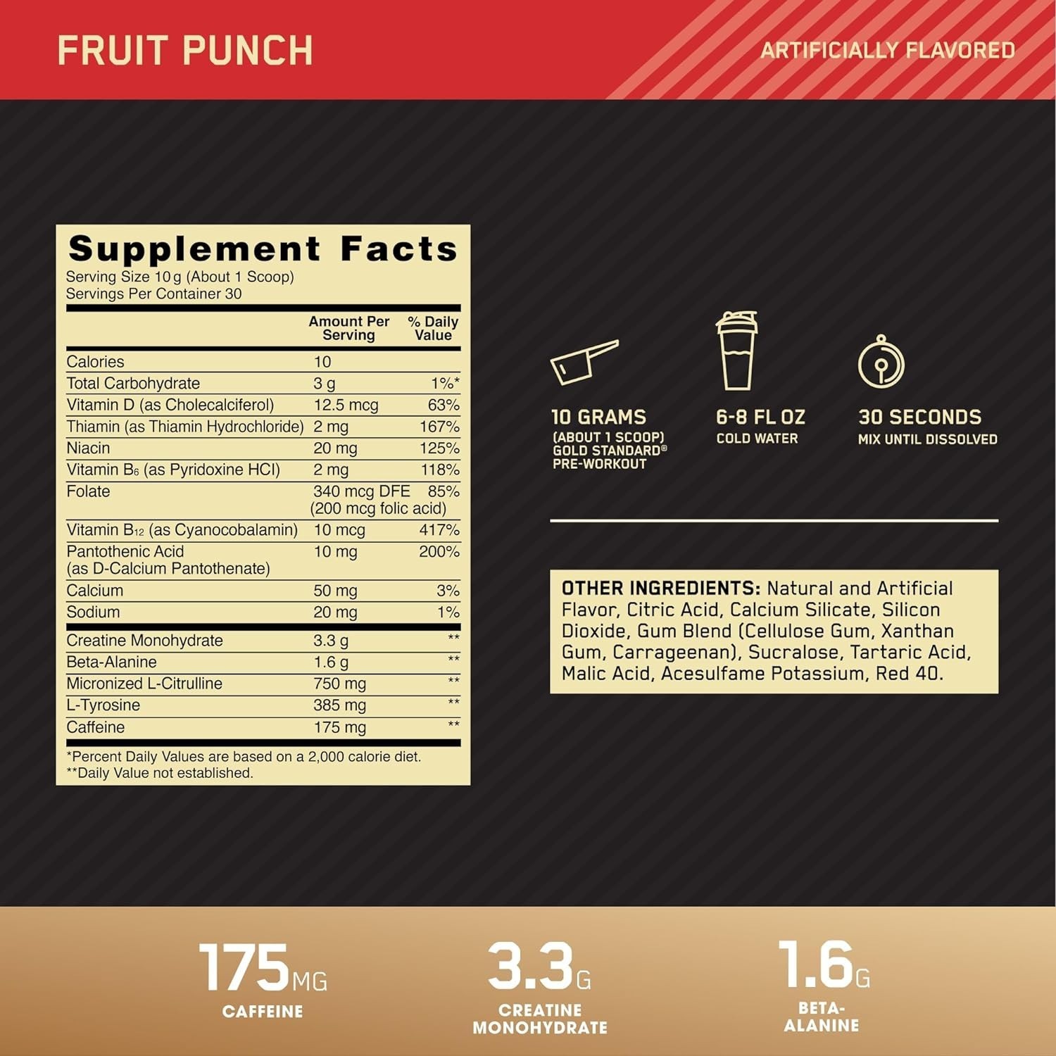 Gold Standard Pre-Workout with Creatine, Beta-Alanine, and Caffeine for Energ…