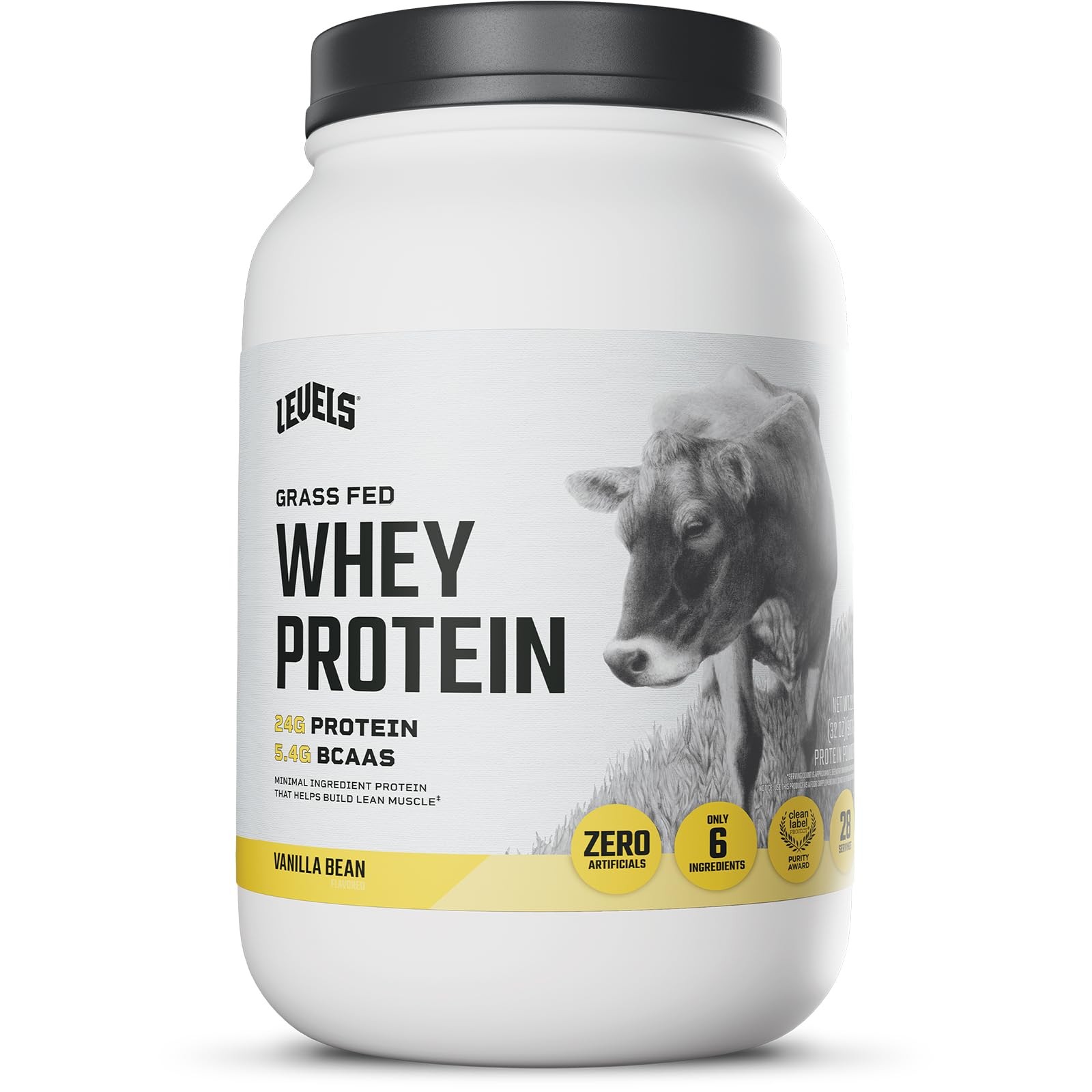 Levels Grass Fed Whey Protein Powder, No Artificials, 24G of Protein, Vanilla…