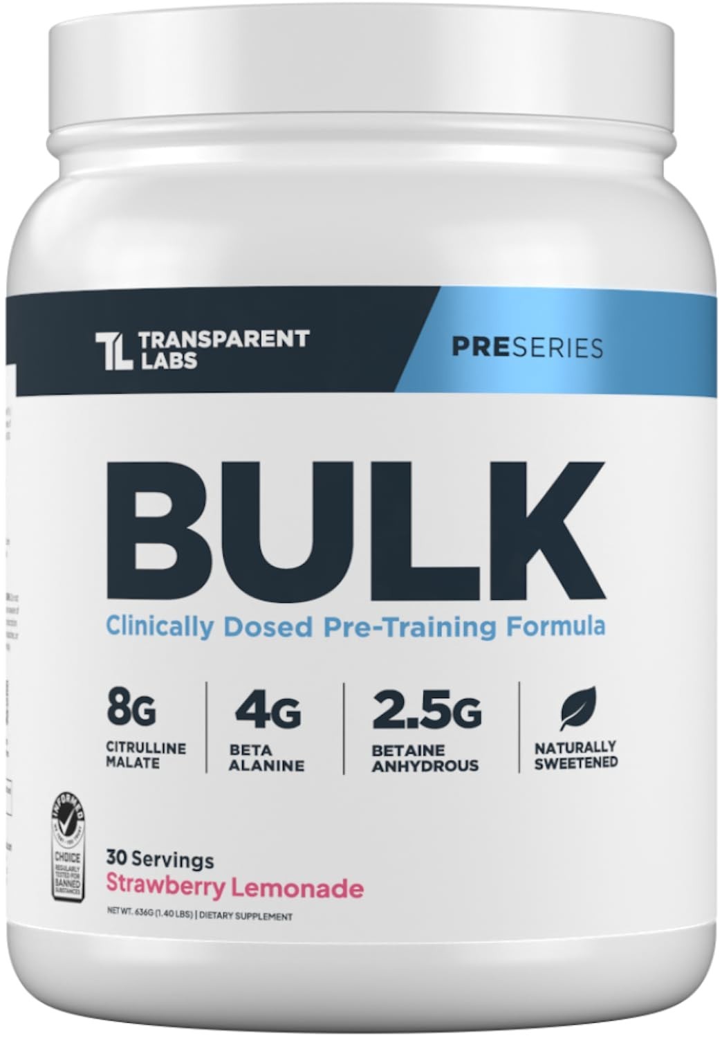 Bulk Pre Workout Powder – Naturally Sweetened Muscle Builder for Men & Women, Be