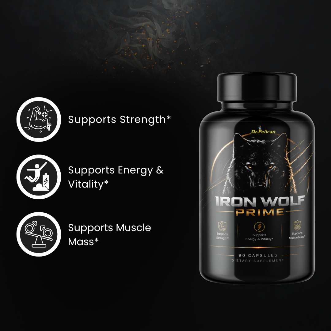 Iron Wolf Prime- Bodybuilding & Men’s Health Support- 10 Bottles- 900 Capsules