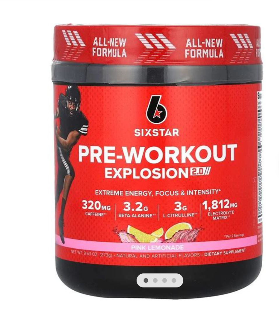 Six Star Pre-Workout Powder for Men & Women, Pink Lemonade 9.63 oz (273 g)