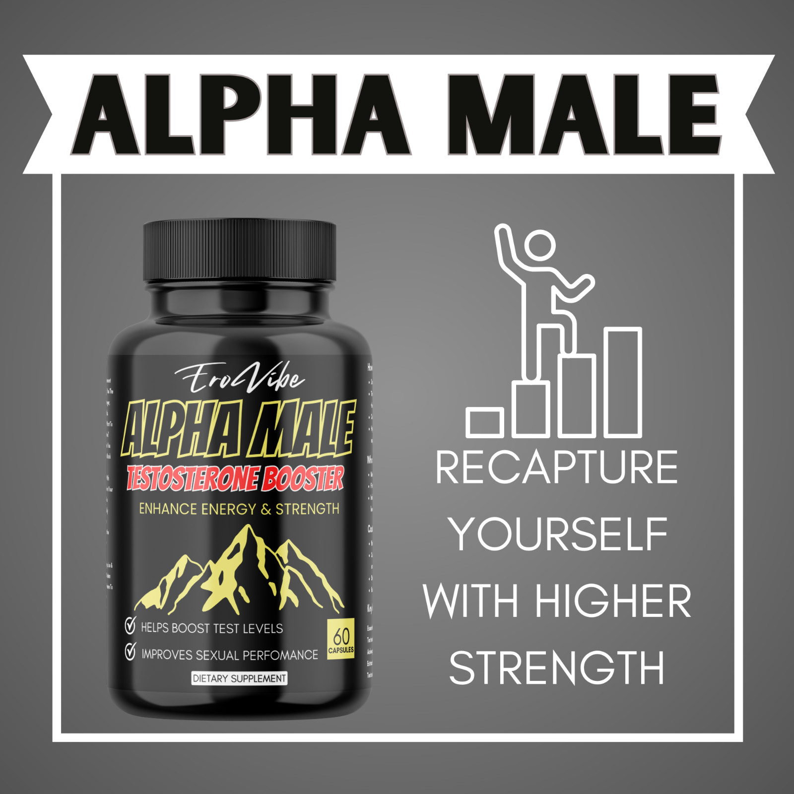 Men Rock Hard Timing Strength 60 Pills, Stamina, Muscle Recovery, Male + FS