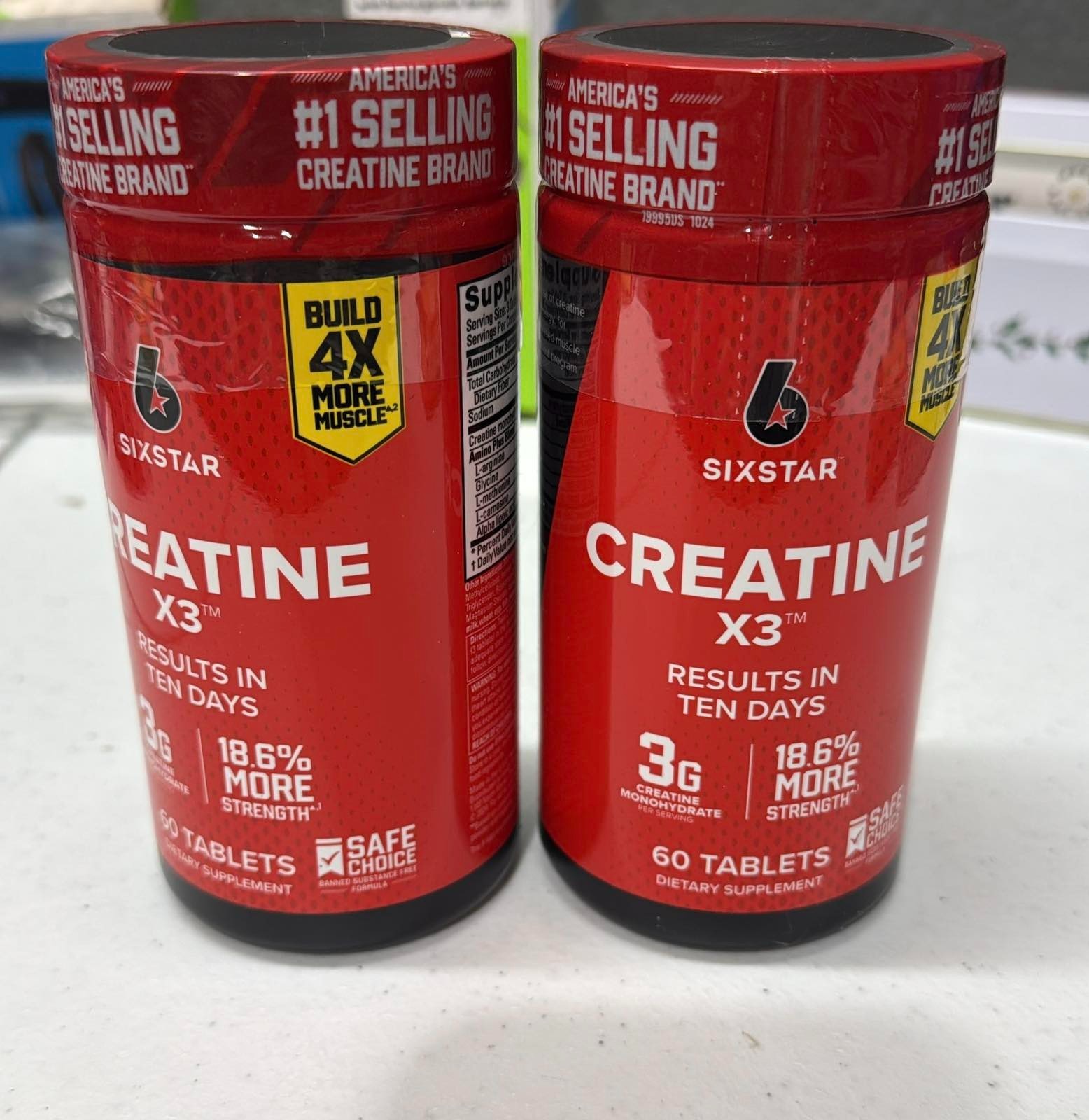 Six Star Creatine x3 Results 3G 60 Tabs EACH, pack of 2 NEW & Sealed