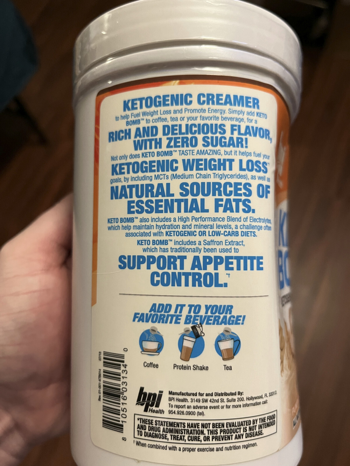 BPI Keto Bomb Coffee Creamer 1lb pumpkin spice SMALL DENT BUT GOOD