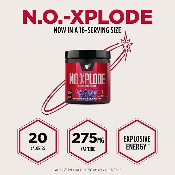 BSN N.O.XPLODE Pre Workout Powder,Energy Supplement for Men and Women 0.65 Pound