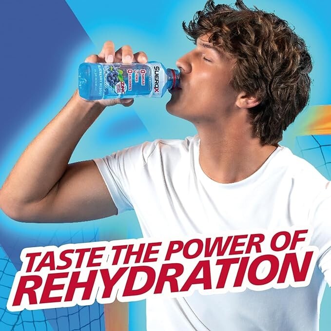 SueroX Electrolyte Drink Ultimate Pack 8 Ions for Hydration 21.3 Fl Oz 12 Count
