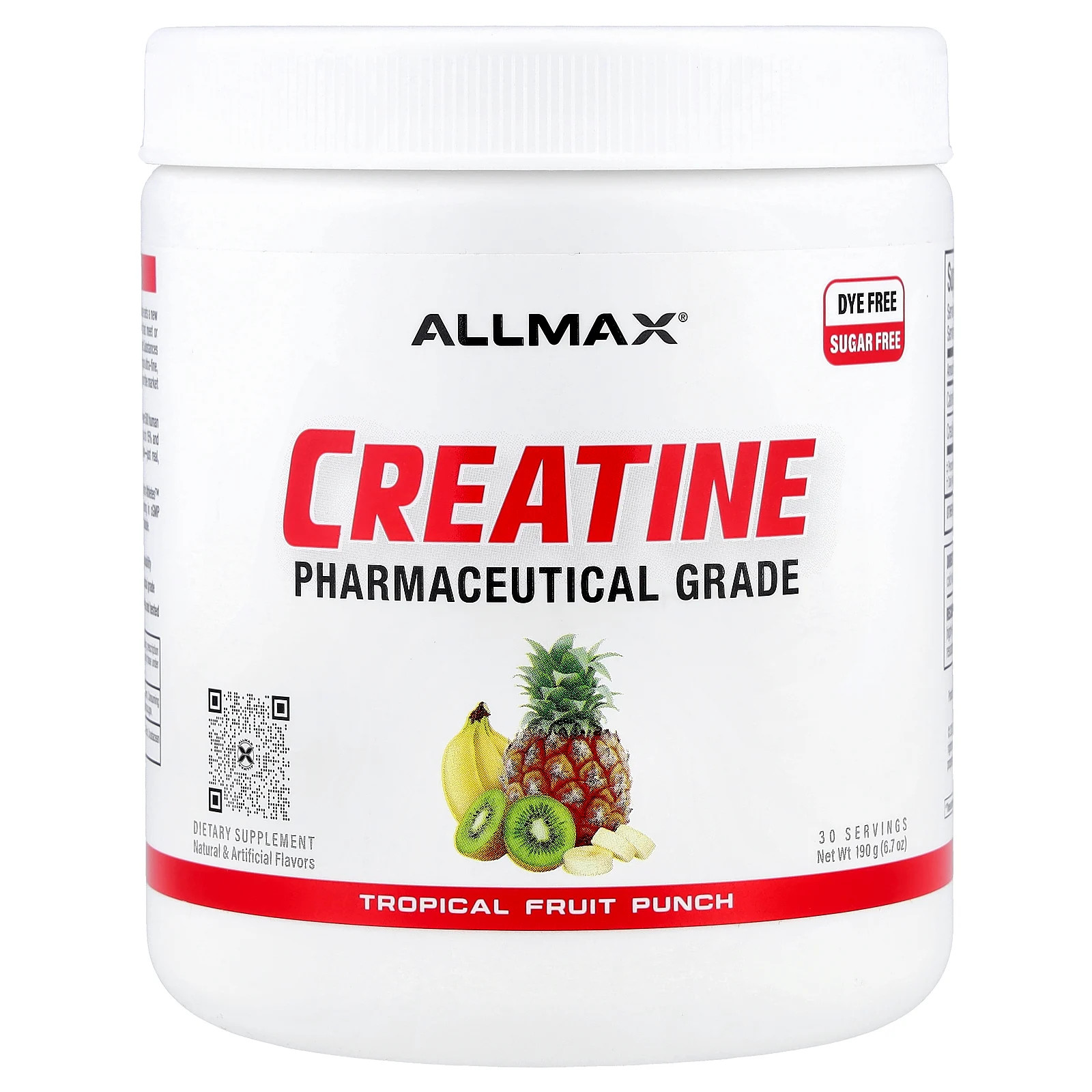 Creatine, Pharmaceutical Grade, Tropical Fruit Punch, 6.7 oz (190 g)