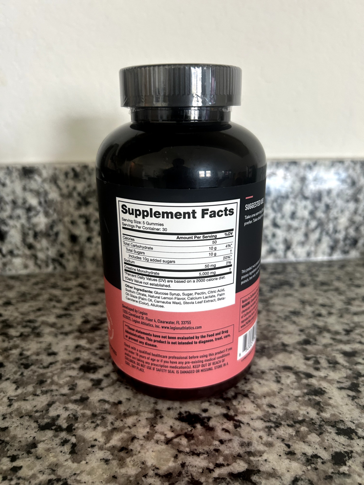LEGION Creatine Monohydrate Gummies Clean Chewable Creatine Supplement