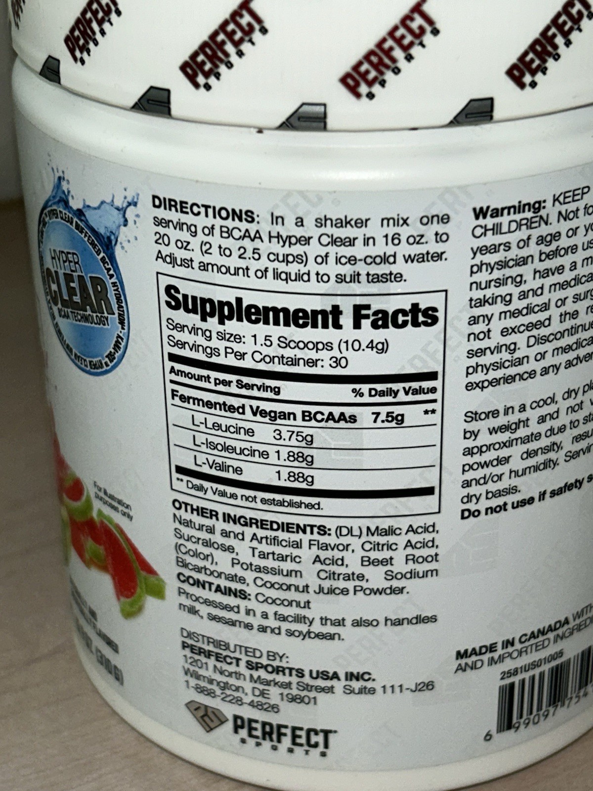 BCAA Hyper Clear, Watermelon Candy, 10.9 oz (310 g) New Exp 02/27