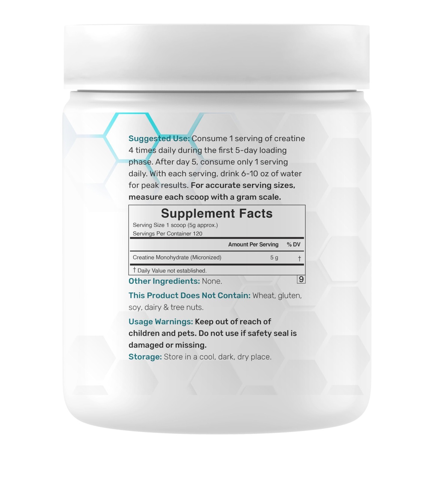 Micronized Creatine Monohydrate Powder 5g – 120 Servings, Unflavored, Vegan, Ket