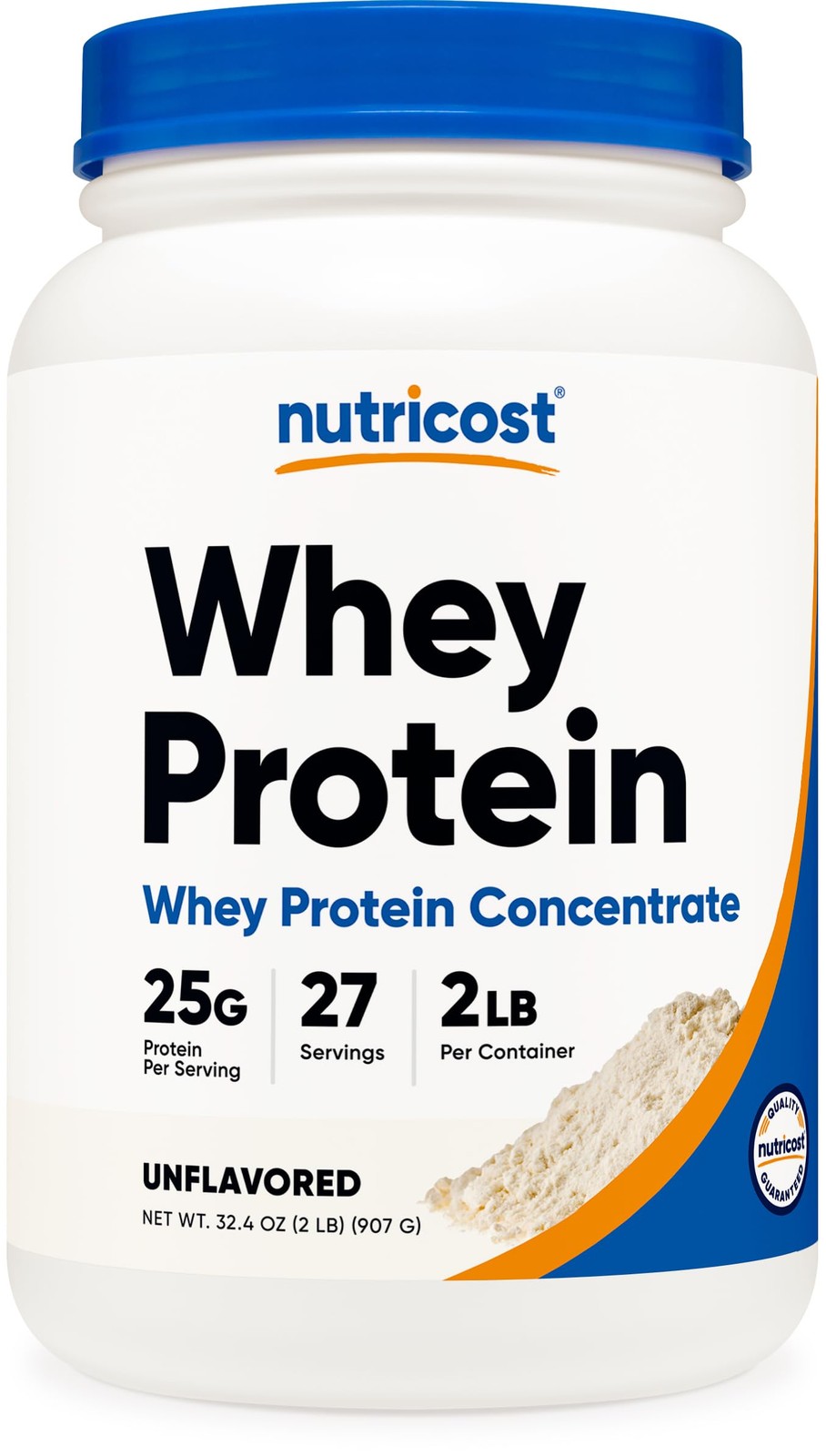 Nutricost Whey Protein Concentrate Unflavored 2LBS Gluten Free & NonGMO