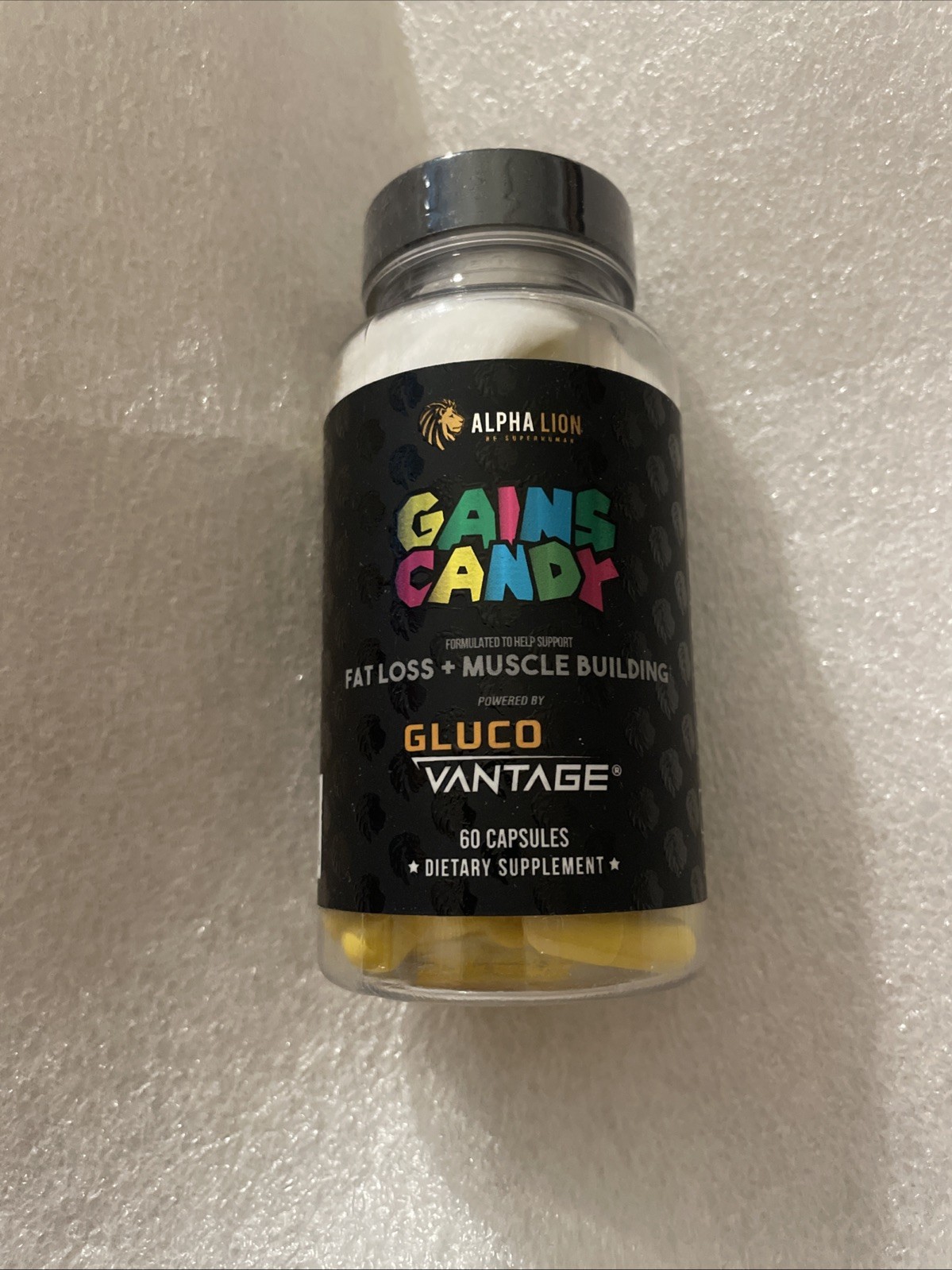 Alpha Lion Gains Candy, Fat Loss & Muscle Building, 60 Capsules Exp 06/2026
