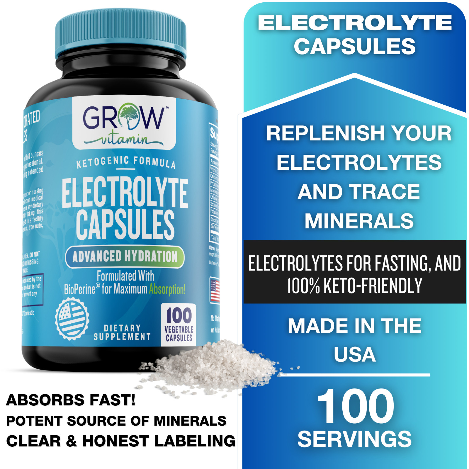 Premium Electrolyte Capsules – Electrolytes for Keto, Performance & Recovery.