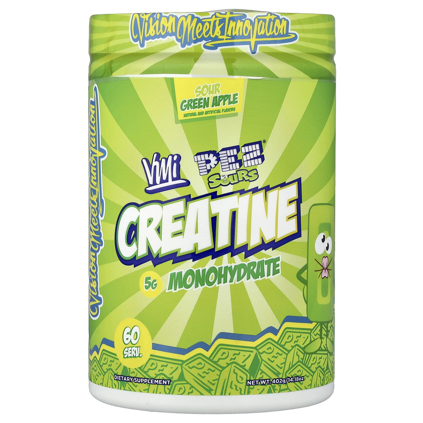 Creatine Monohydrate, Pez® Sour Green Apple, 14.18 oz (402 g)