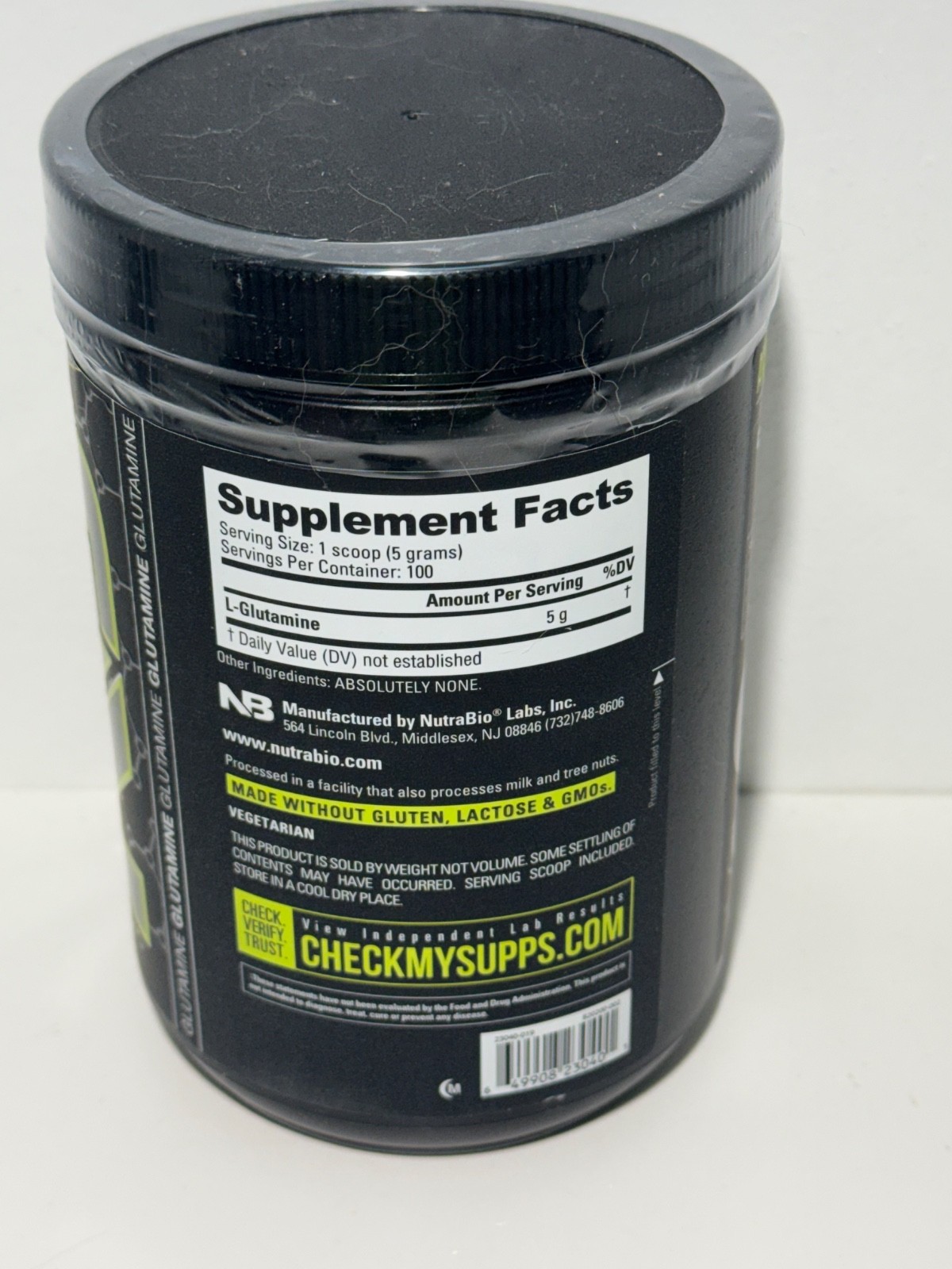 Nutrabio performance Glutamine PREMIUM GRADE amino acid 1.1 lb (500 g)