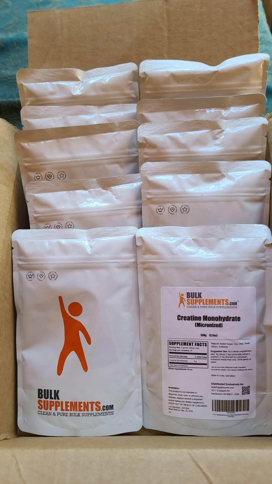10 Pac) BulkSupplements CM-1KG Pure Micronized Creatine Monohydrate Powder – 1kg