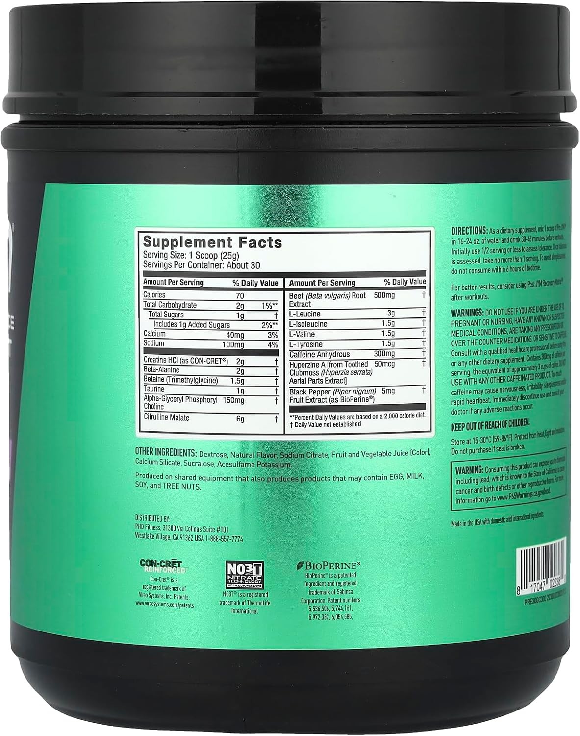 Pre JYM Grape Candy 30 Servings Pre Workout BCAA Creatine Citrulline Focus