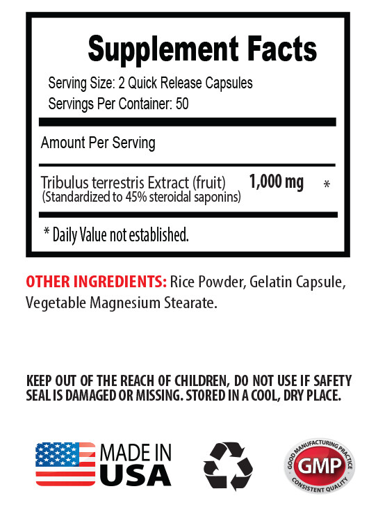 increase muscle size – TRIBULUS TERRESTRIS 45% – natural testosterone 2B
