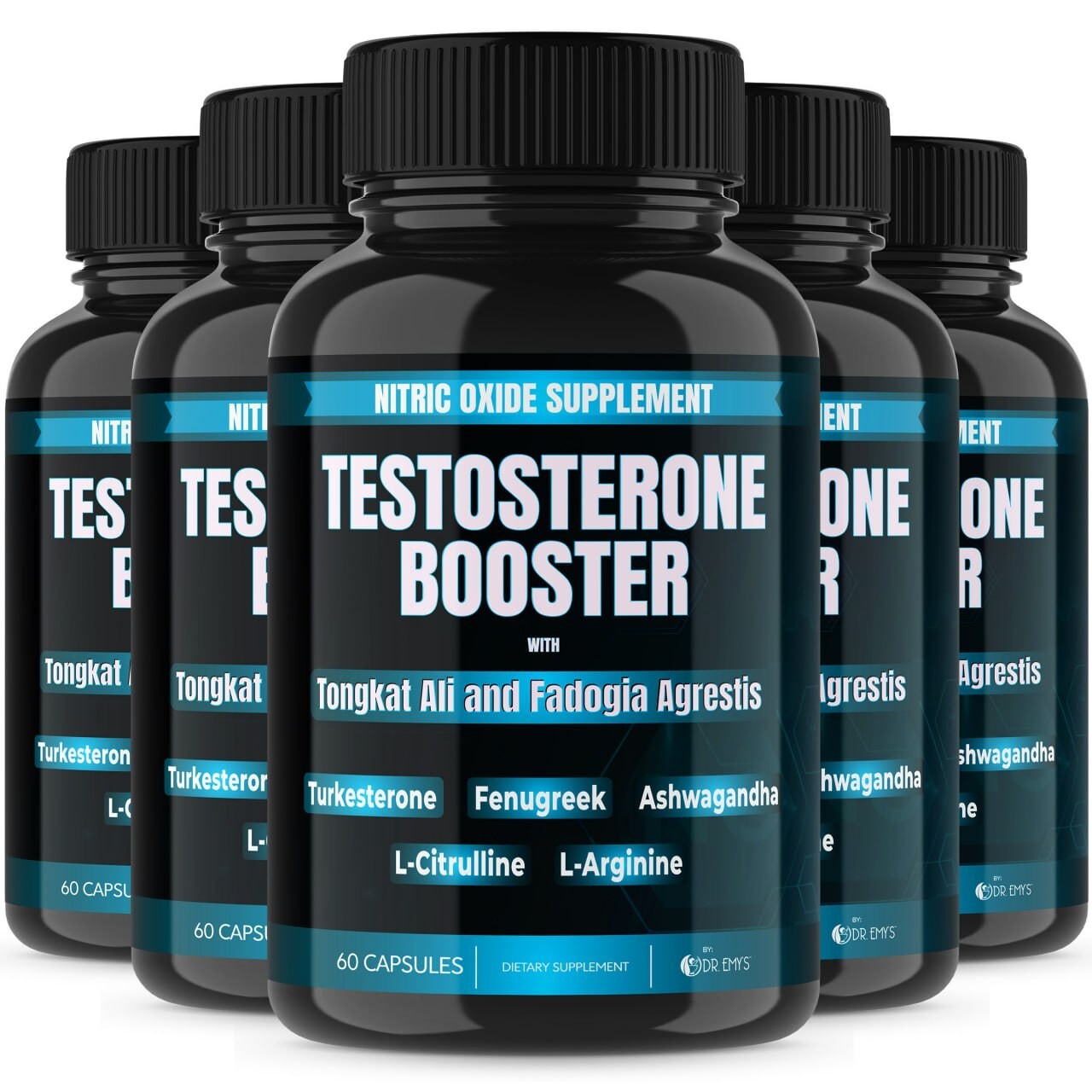 (5 Pack) Testosterone Supplement Booster Capsules Blood Flow Nitric Oxide